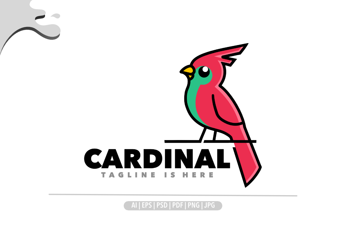 Cardinal funny mascot logo design