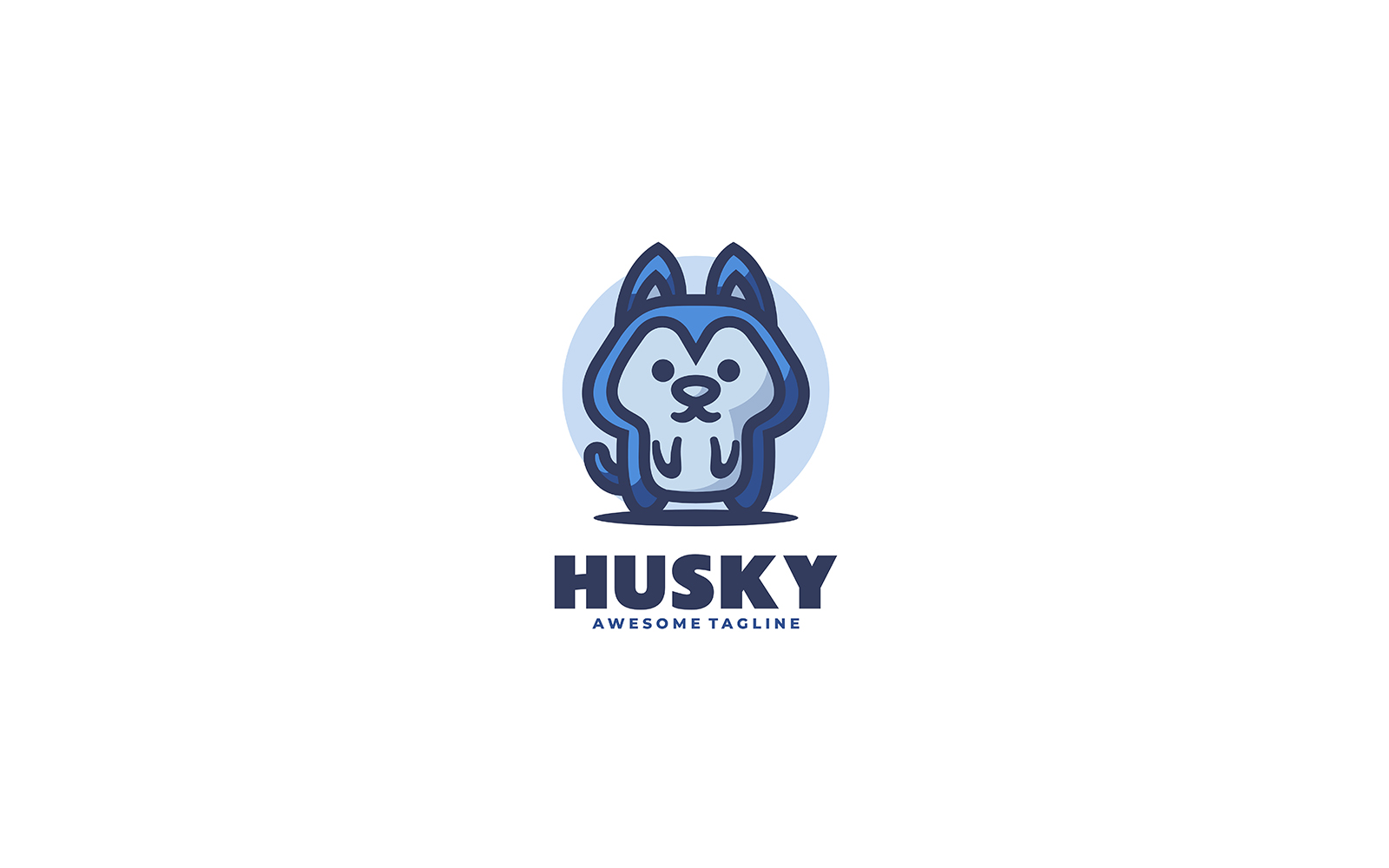Husky Mascot Cartoon Logo 2