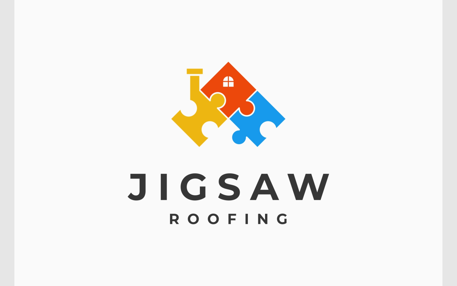 Roof Puzzle Jigsaw Roofing Logo