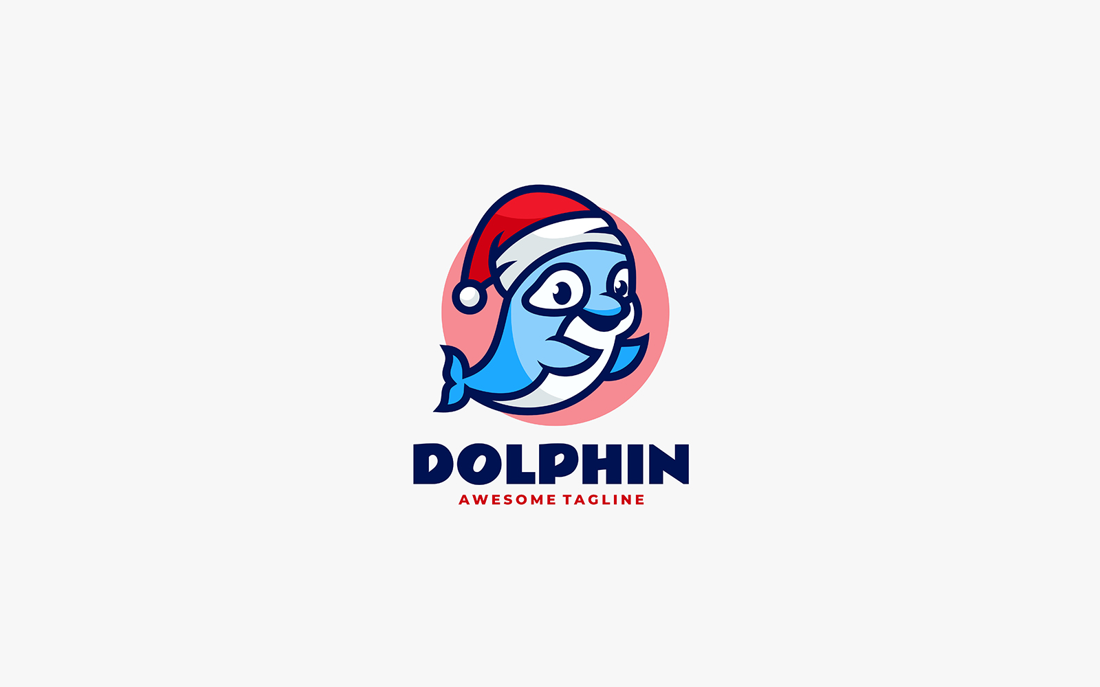 Dolphin Mascot Cartoon Logo 2
