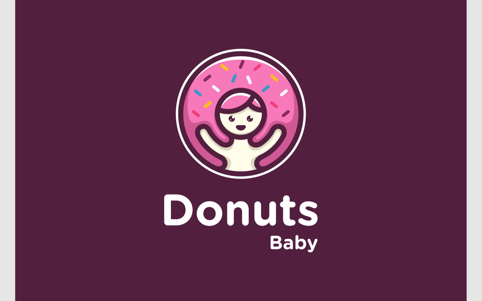 Cute Baby Donuts Bakery Logo