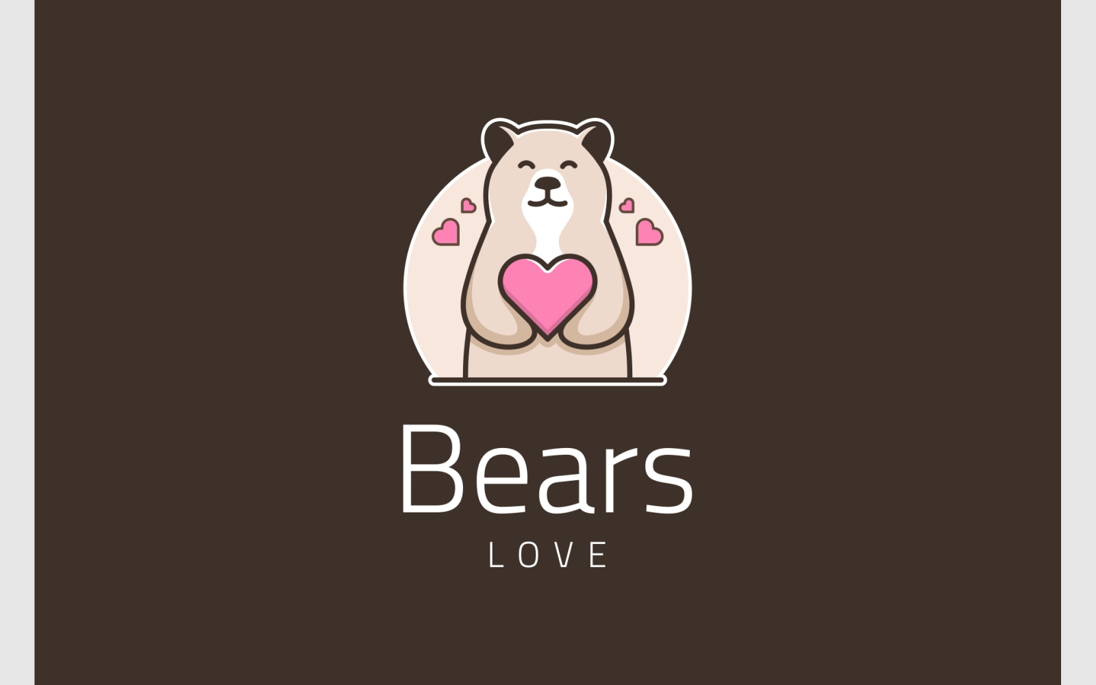 Cute Mascot Bear Love Gift Logo