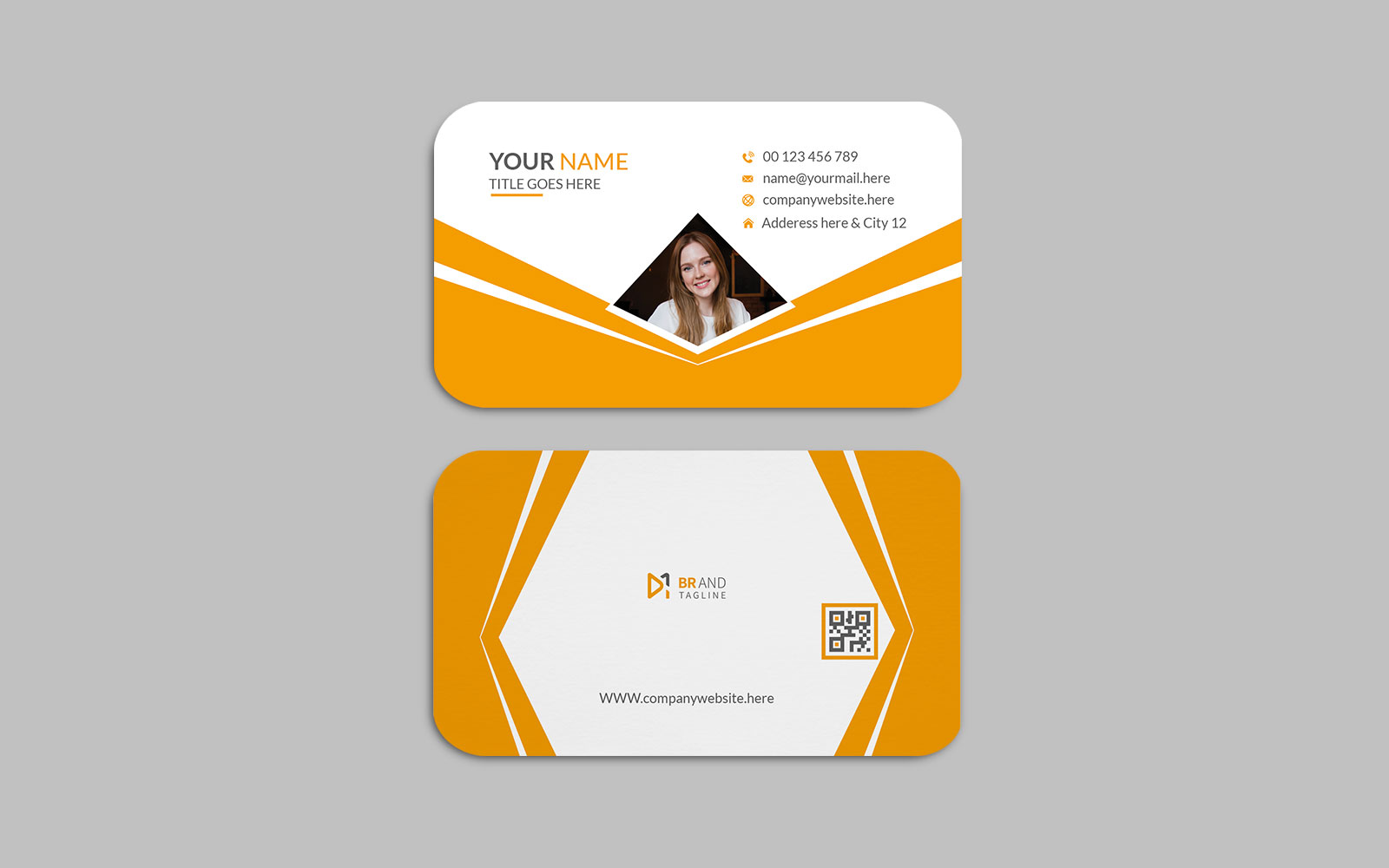 Cleaning yellow business card design template