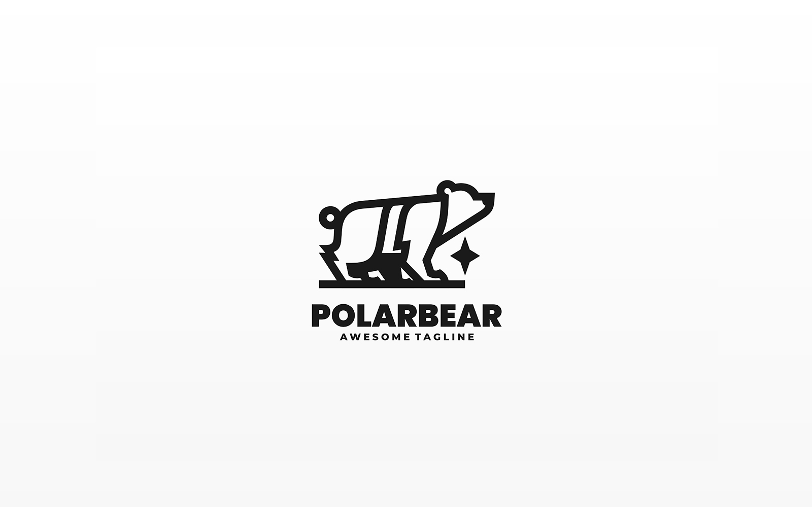 Polar Bear Line Art Logo Style 1