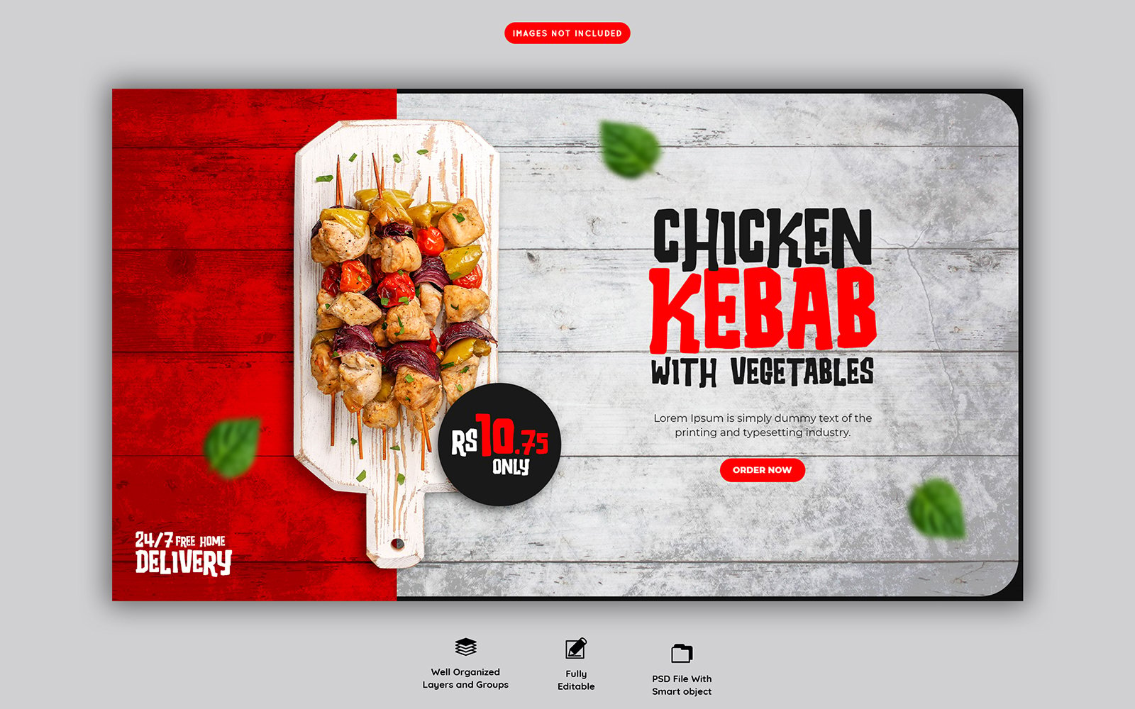 Food Manu Restaurant Web  Banner Template