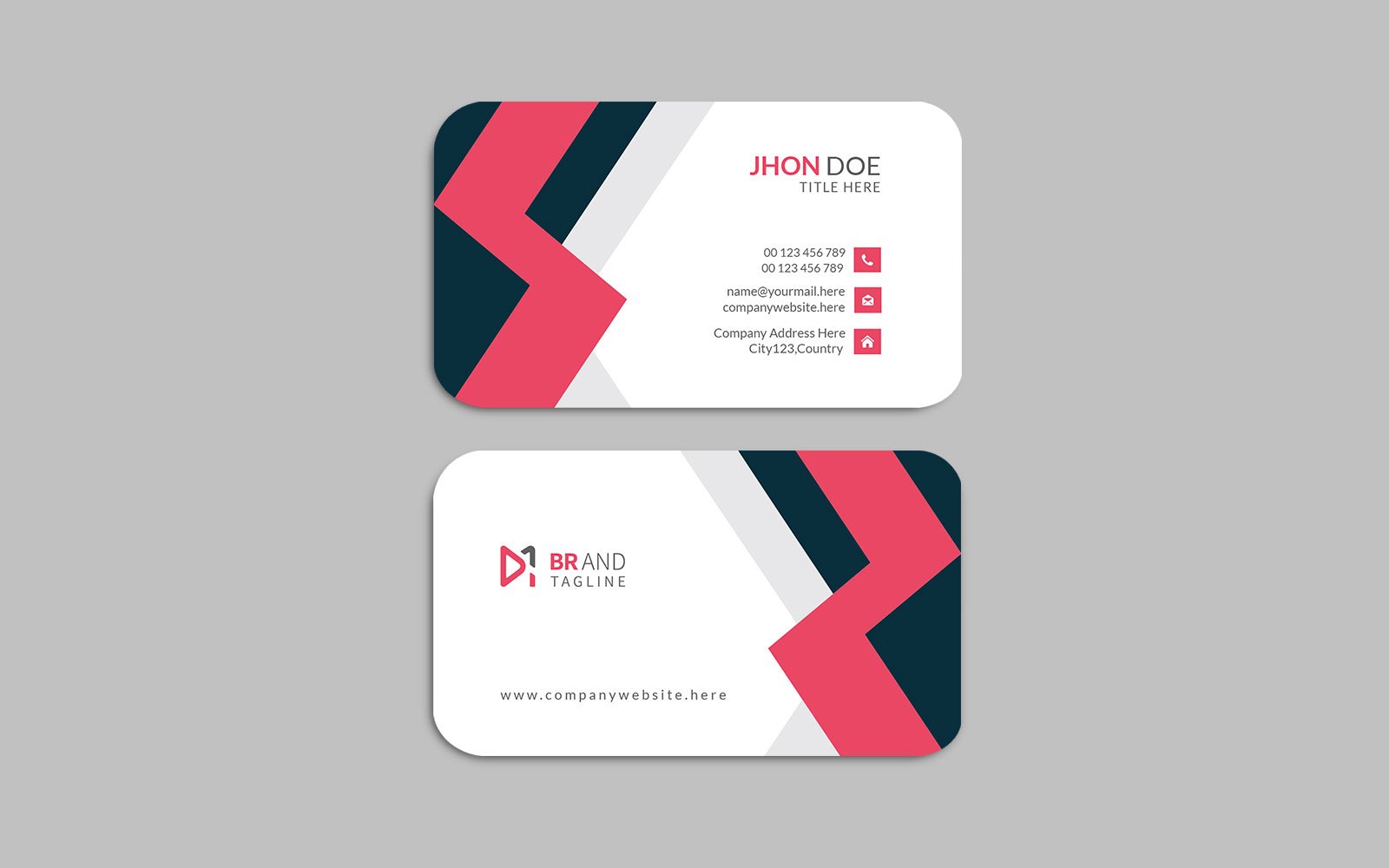 Clean and minimal professional business card design template