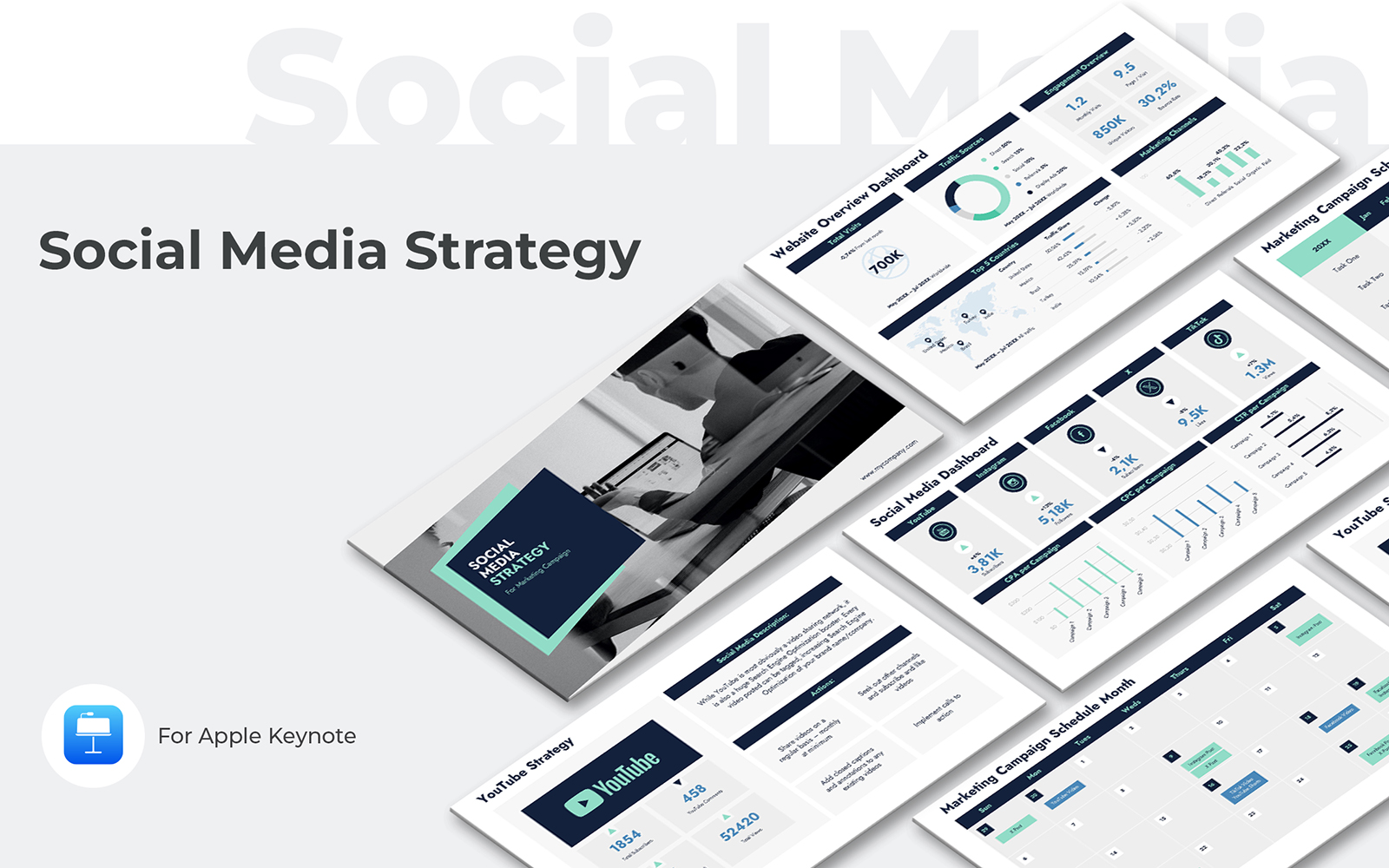 Social Media Strategy Keynote Presentation Template