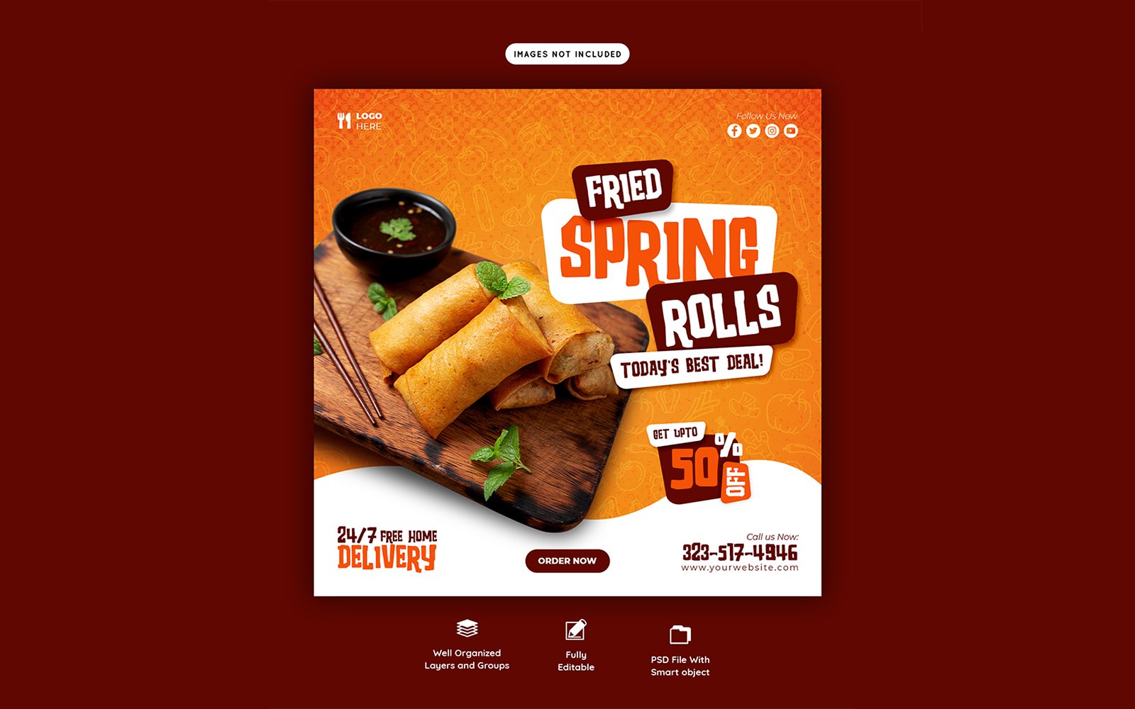 Food And Restaurant Social Media Template