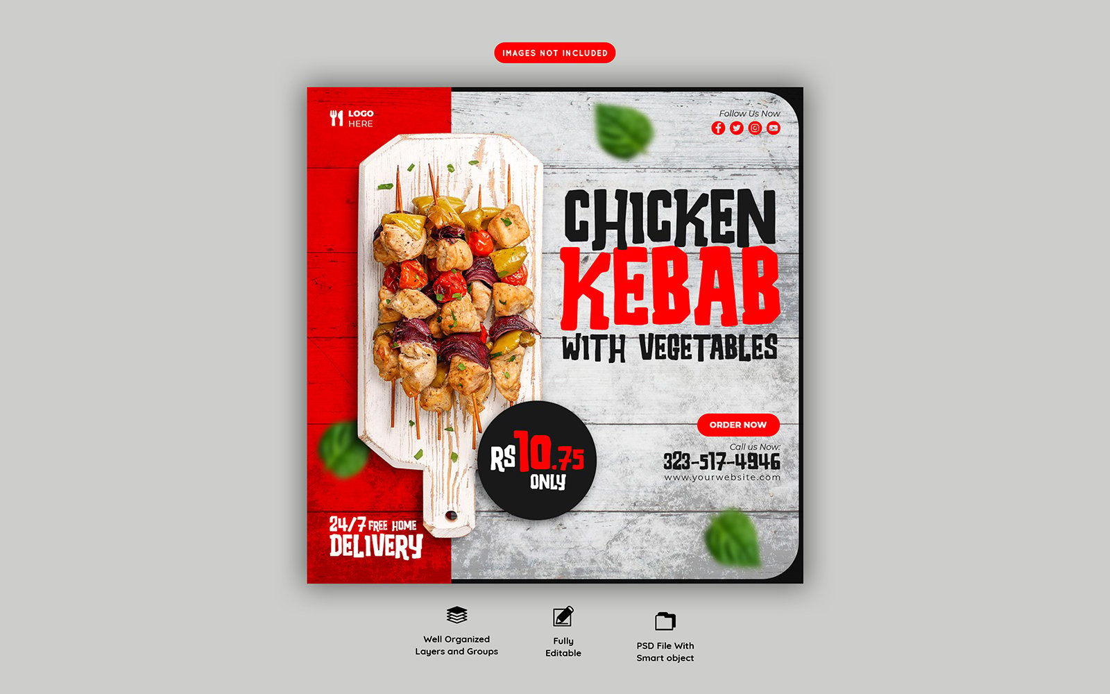 Food And Restaurant Social Media Post Template