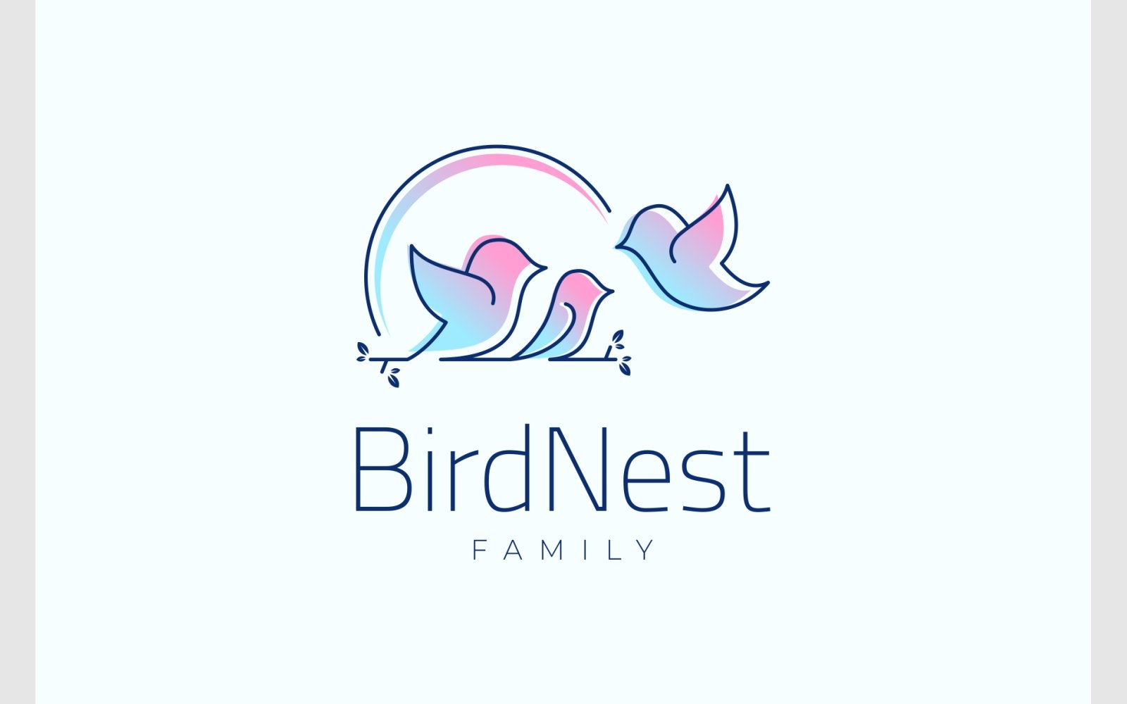 Bird Nest Family Minimalist Logo