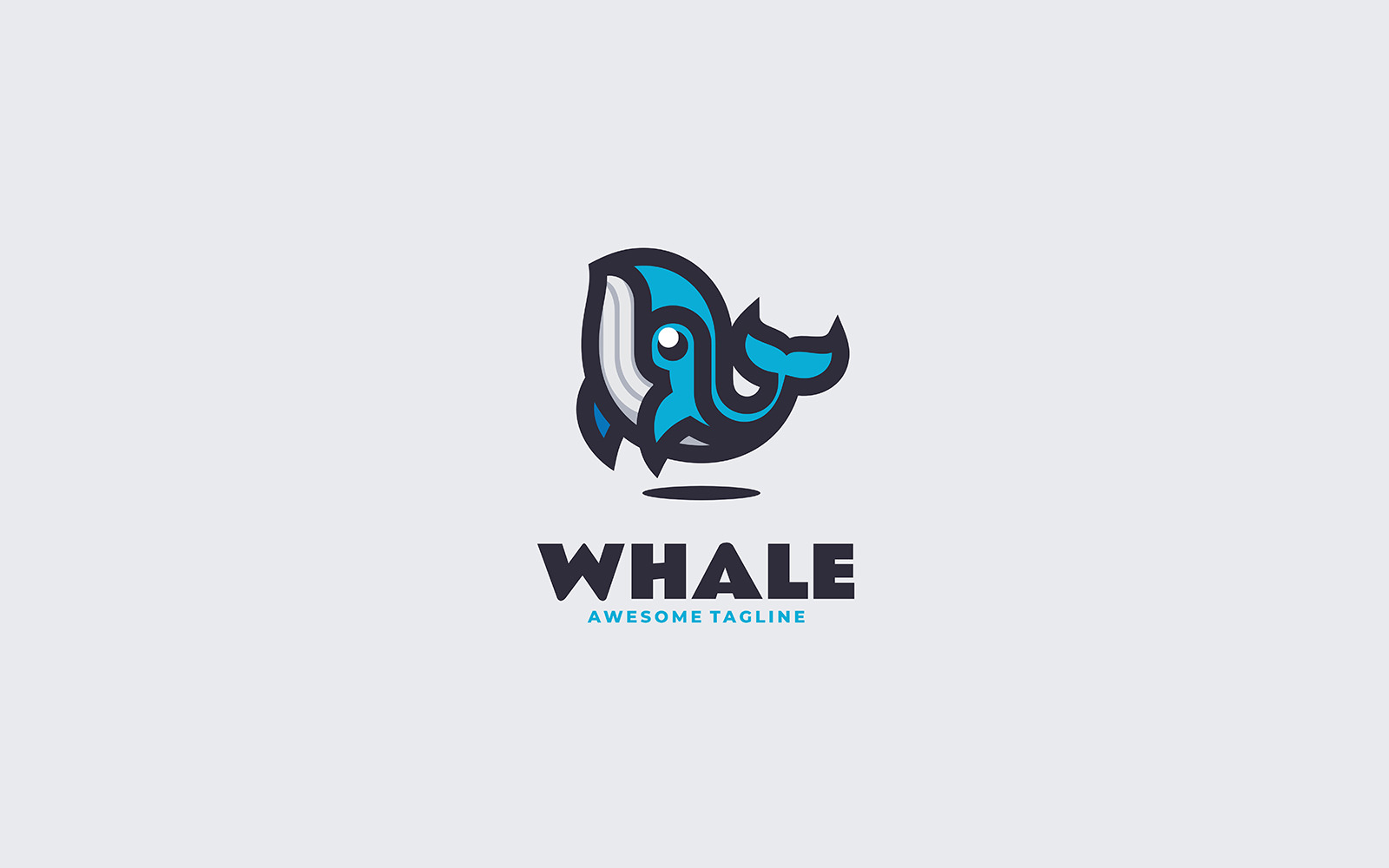 Whale Simple Mascot Logo 2