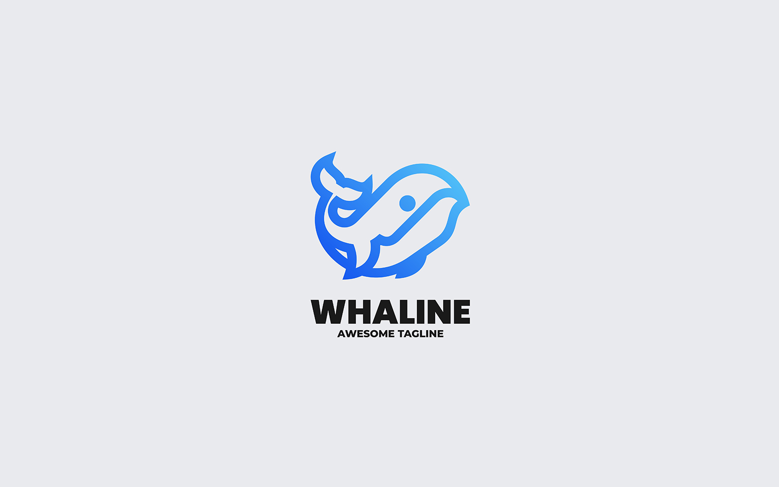 Whale Gradient Line Art Logo