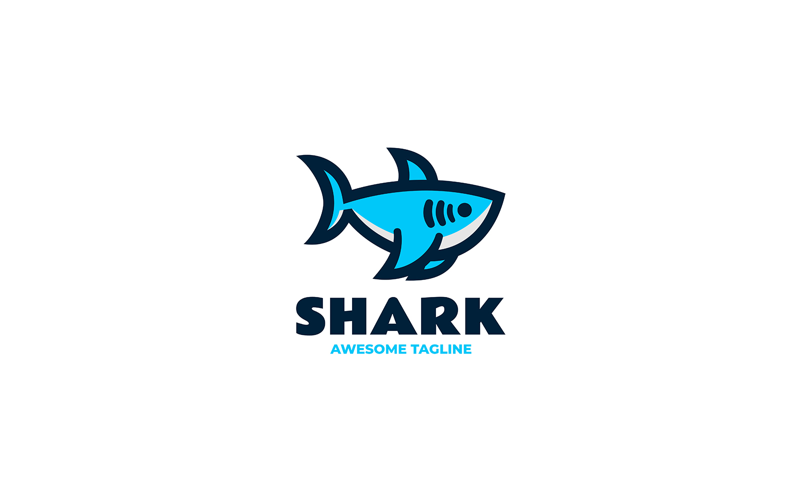 Shark Simple Mascot Logo Style 1