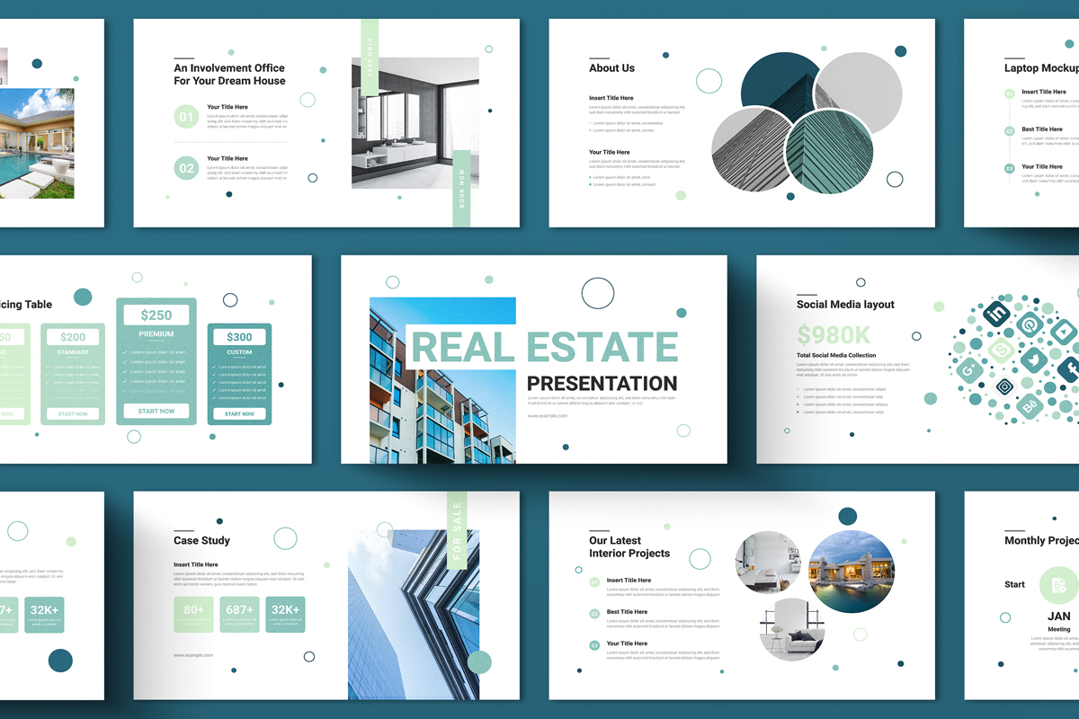 Real Estate Presentation Design Template Layout