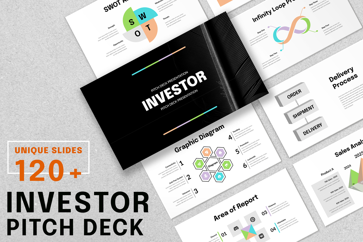 Investor Pitch Deck Presentation Design Layout