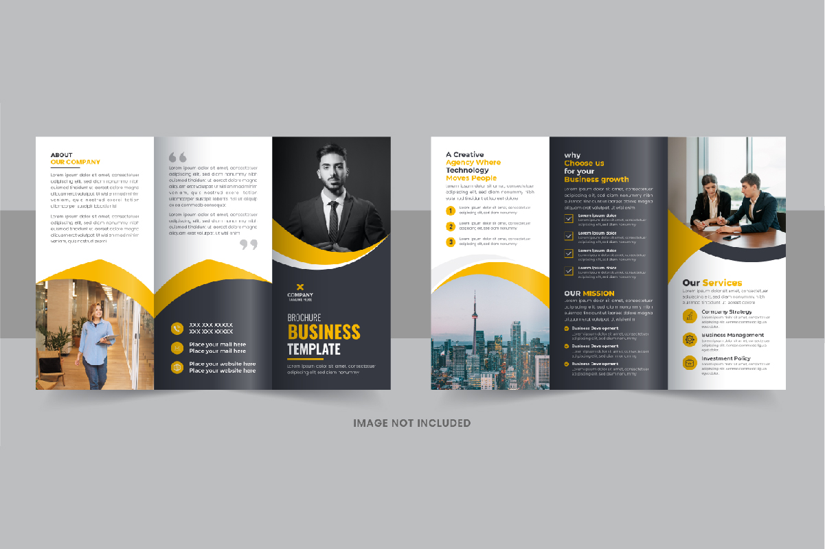 Company trifold brochure, Modern Business Trifold Brochure design template