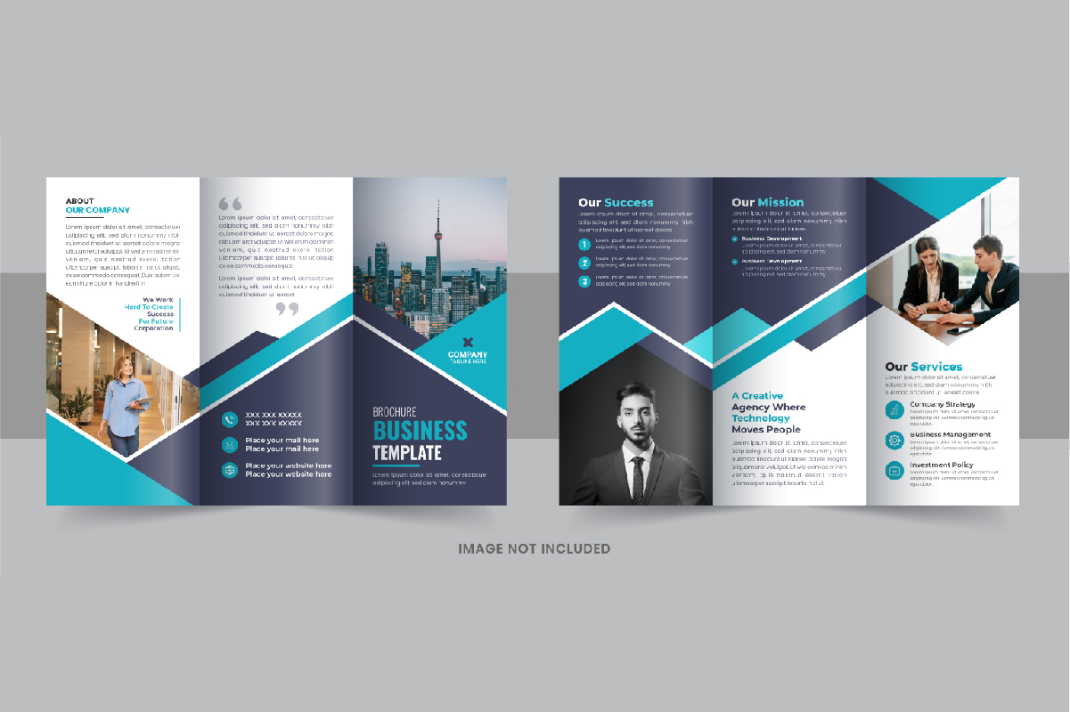 Company trifold brochure, Modern Business Trifold Brochure template design