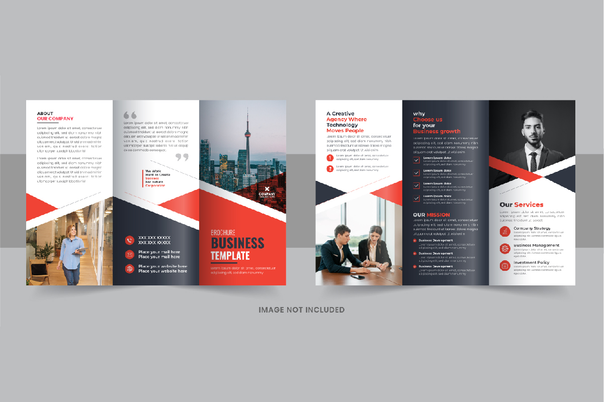 Company trifold brochure, Modern Business Trifold Brochure design layout