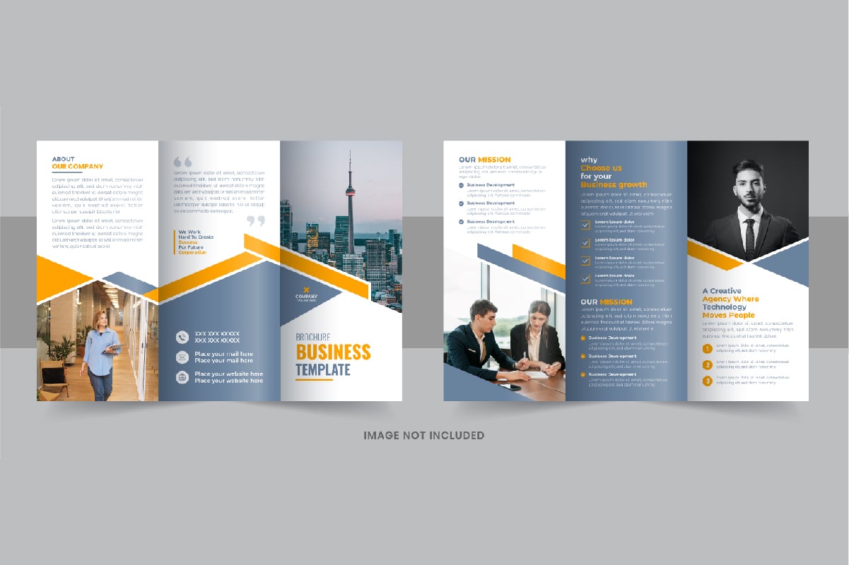 Company trifold brochure, Modern Business Trifold Brochure template layout