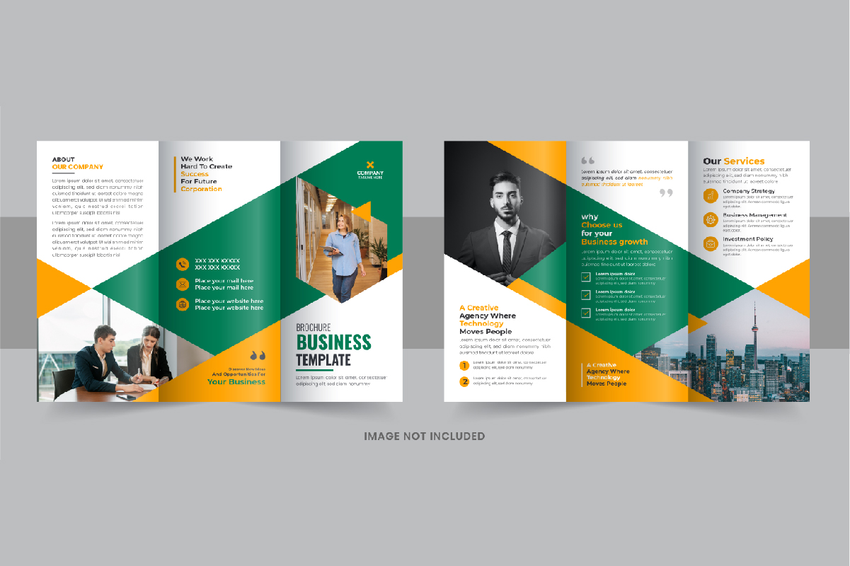 Company trifold brochure, Modern Business Trifold Brochure template design layout