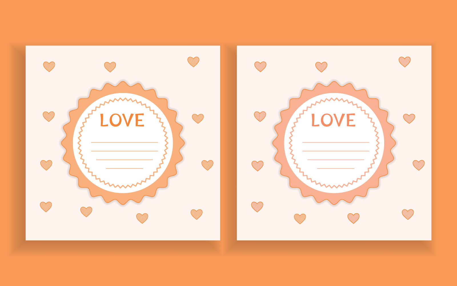 Pack of beautiful wedding cards with hearts,