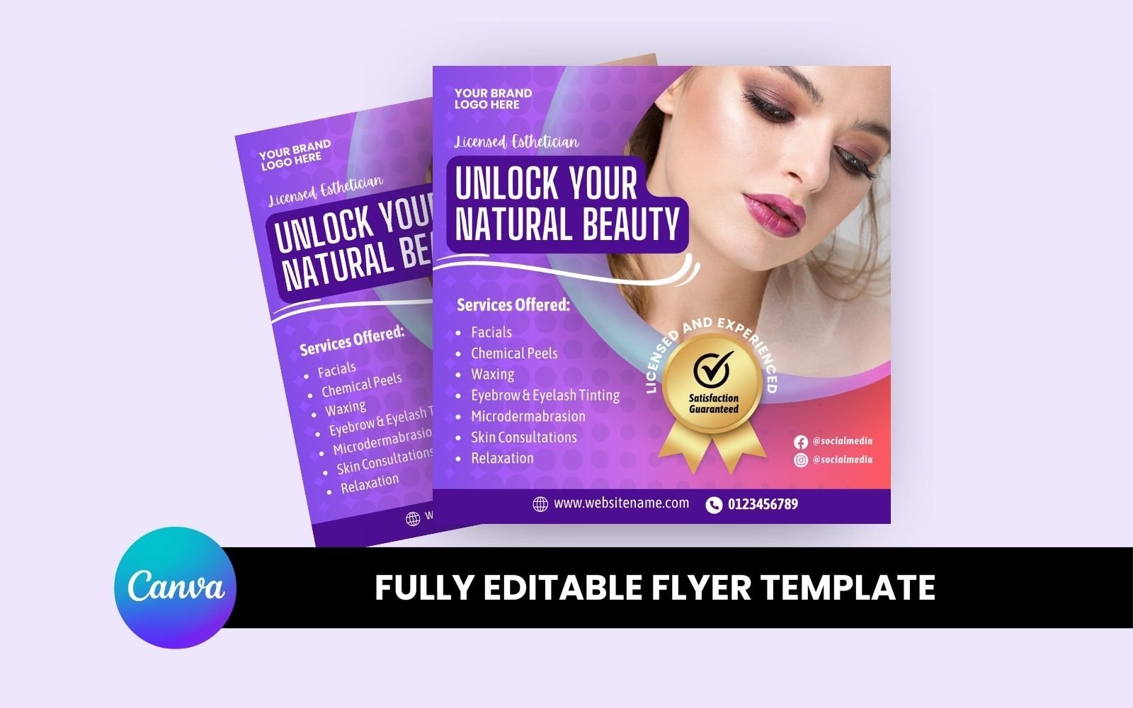 Beauty treatment social media post template