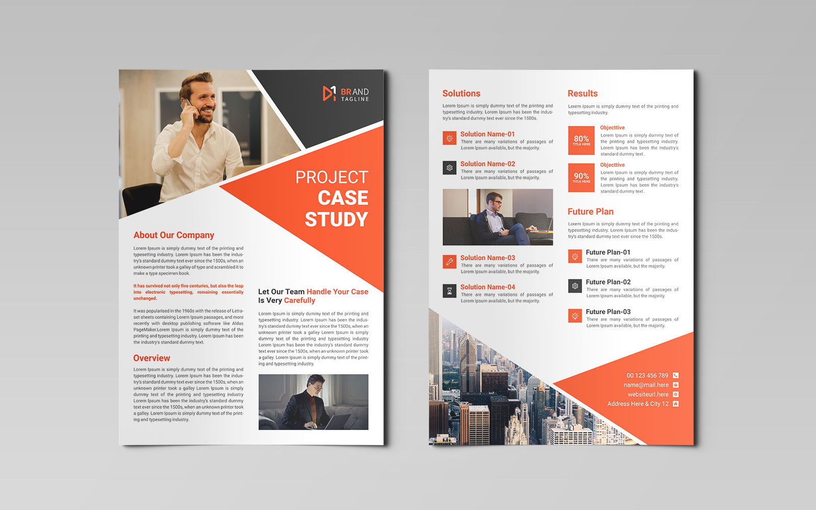 Clean and minimalist case study design template
