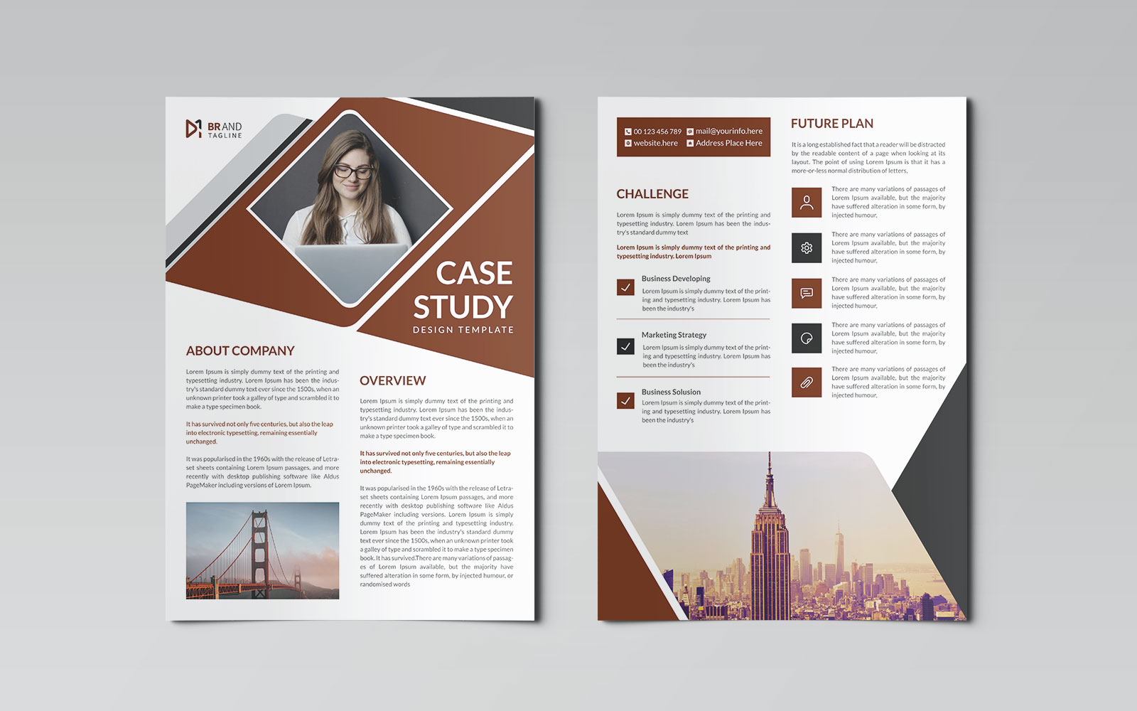 Clean and modern case study design - corporate identity