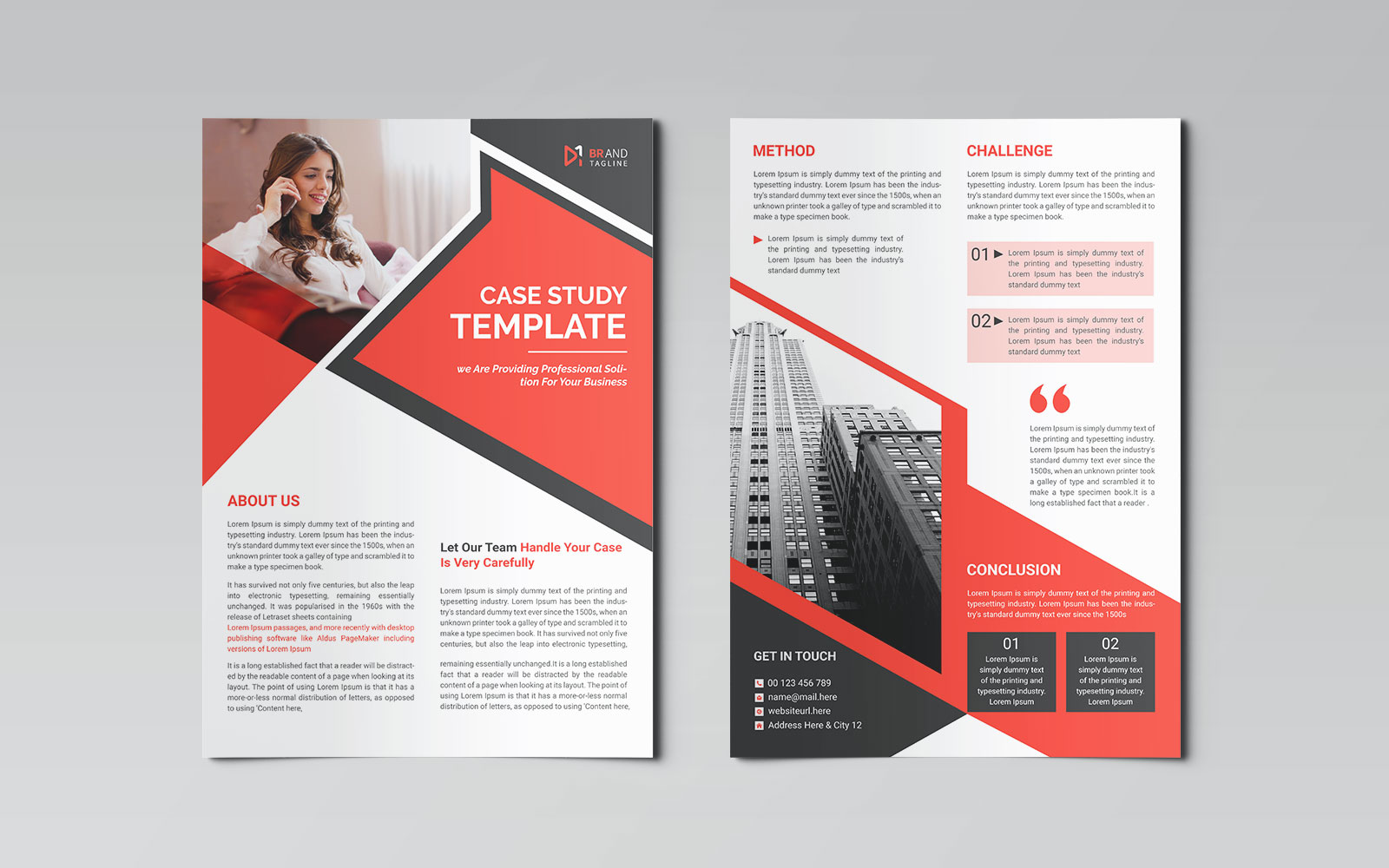Clean and modern case study design template