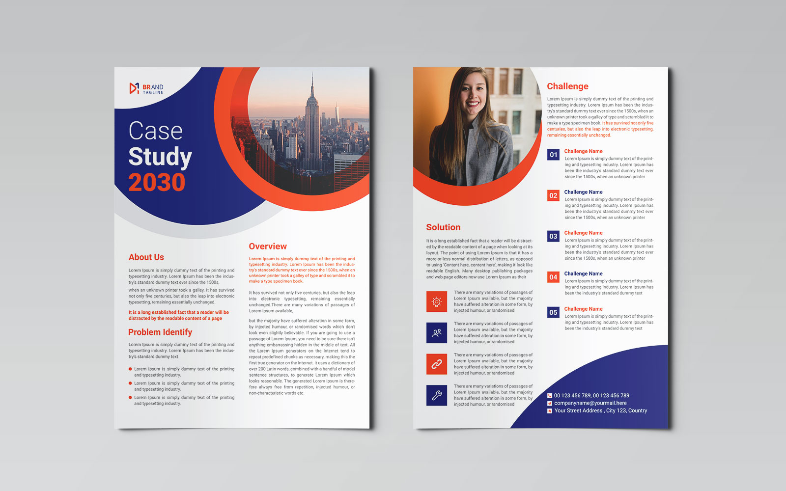 Creative and professional corporate case study flyer design template