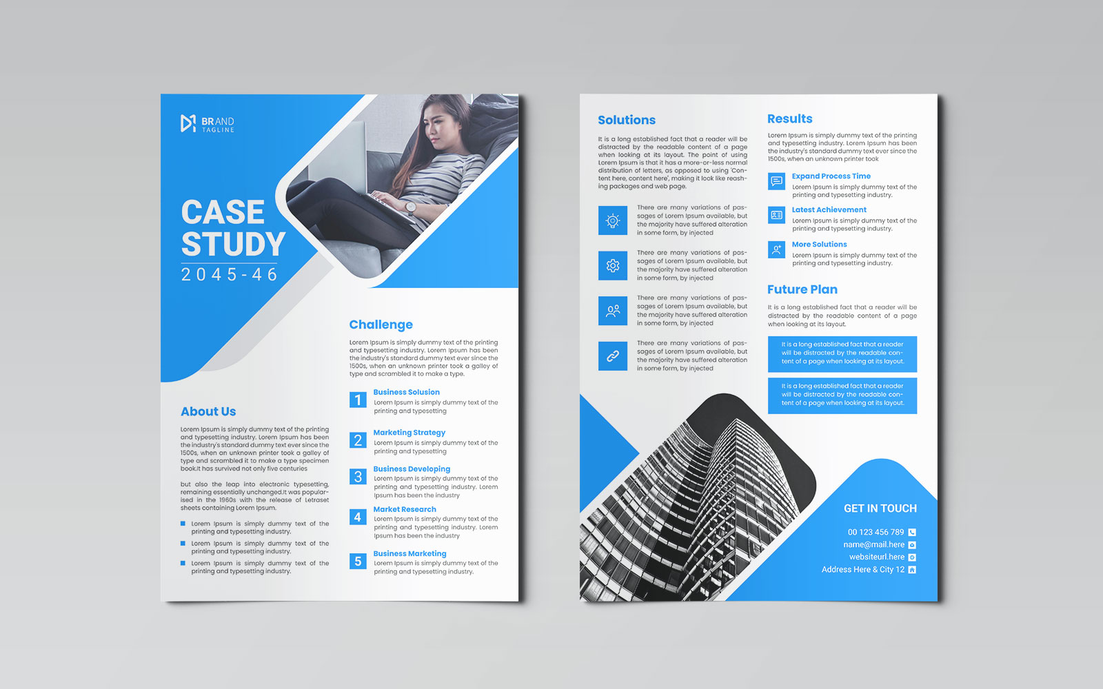 Creative and professional corporate case study flyer template
