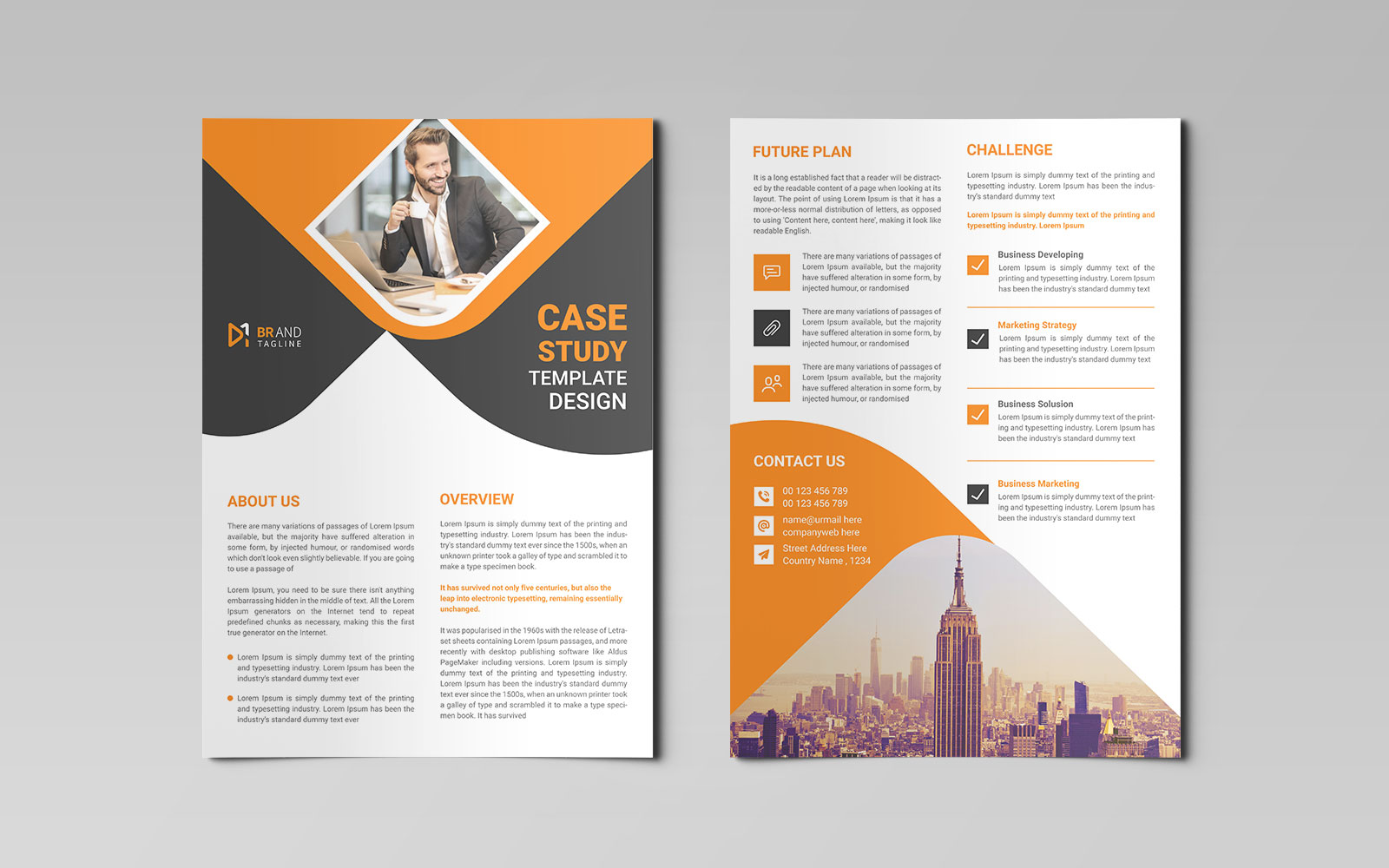 Creative and modern professional corporate case study flyer design