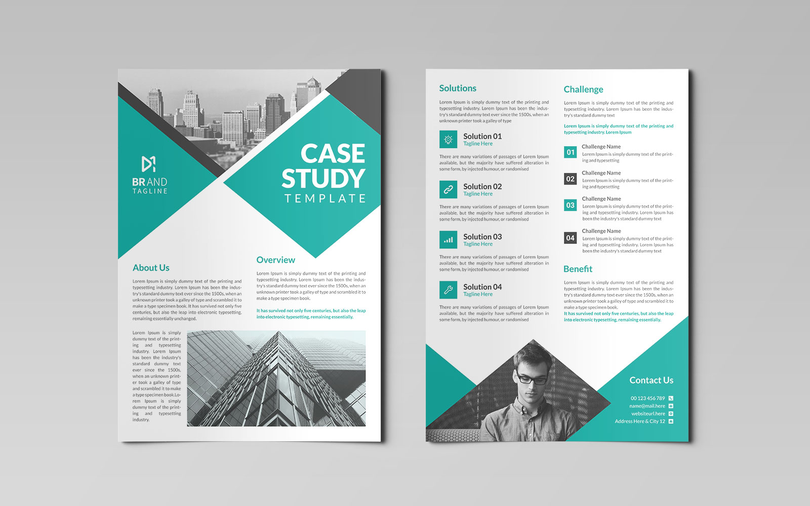 Modern professional corporate case study  flyer template design