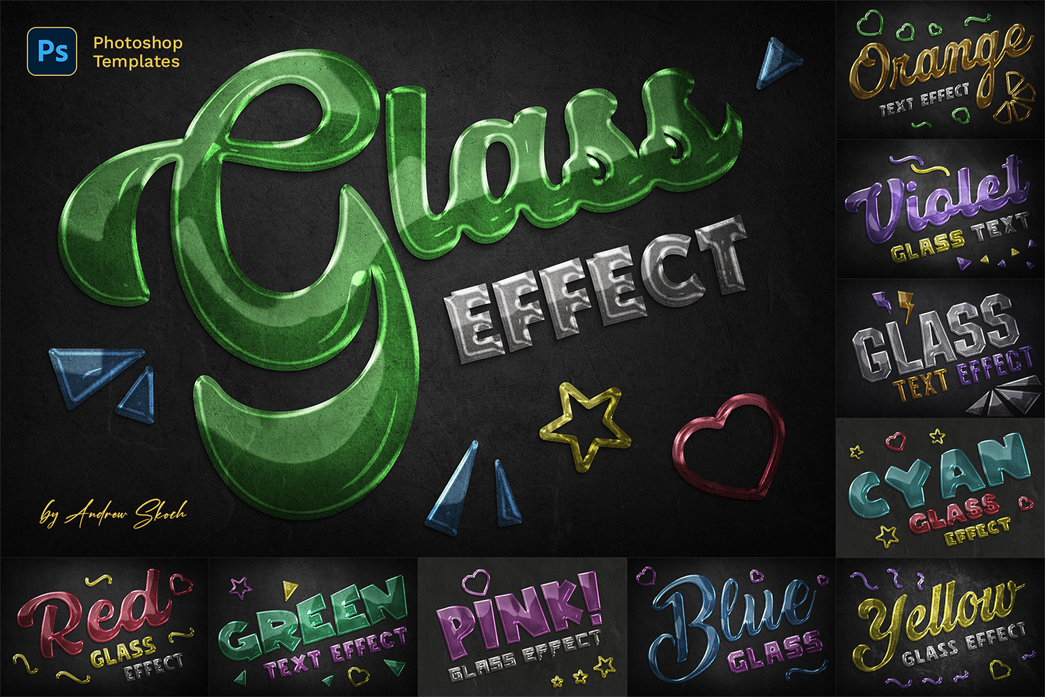 Glass Text Effects Photoshop Templates