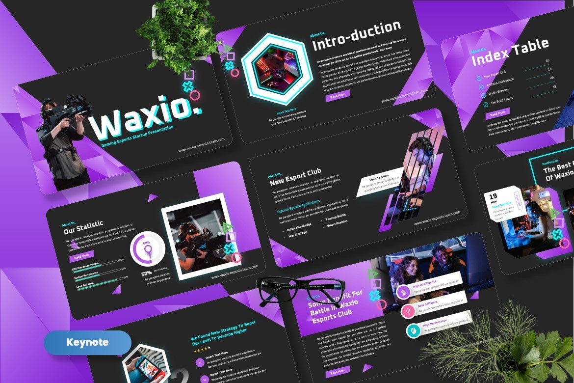 Waxio - Gaming Esports Keynote Template
