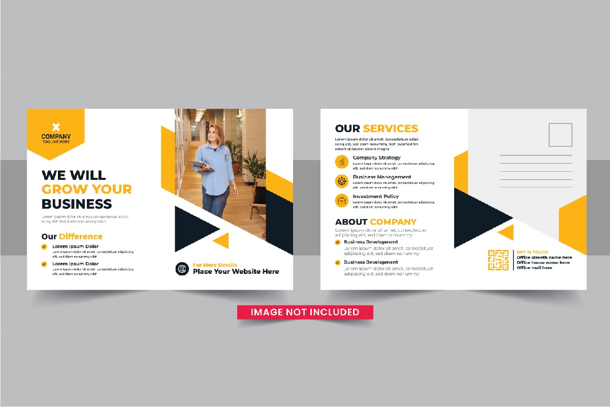 Business postcard design template, Modern eddm postcard