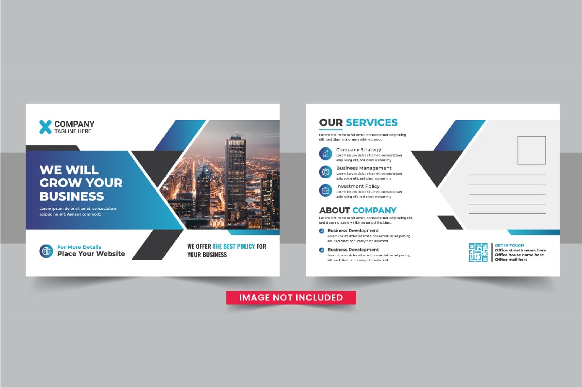 Business postcard design template, Modern eddm postcard template