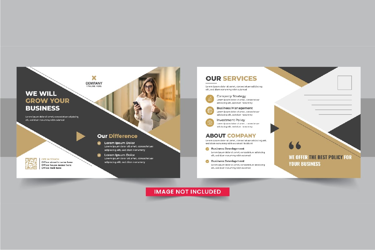 Business postcard design template, Modern eddm postcard template design