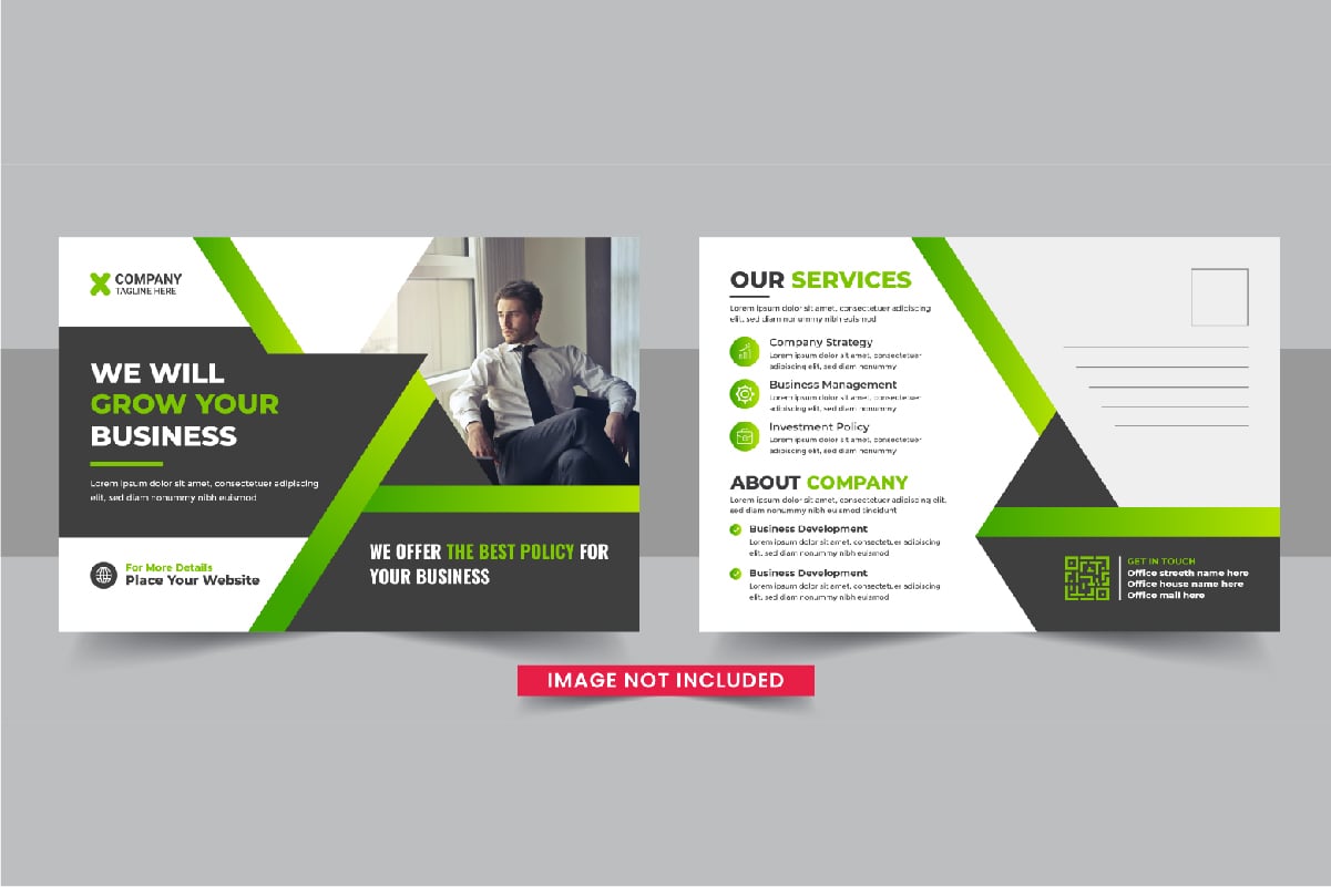 Business postcard design template, Modern eddm postcard layout