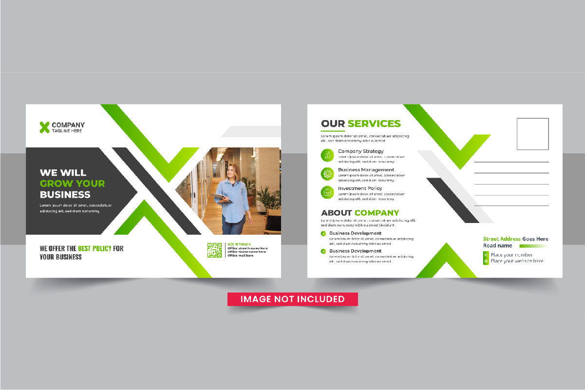 Business postcard design template, Modern eddm postcard design layout