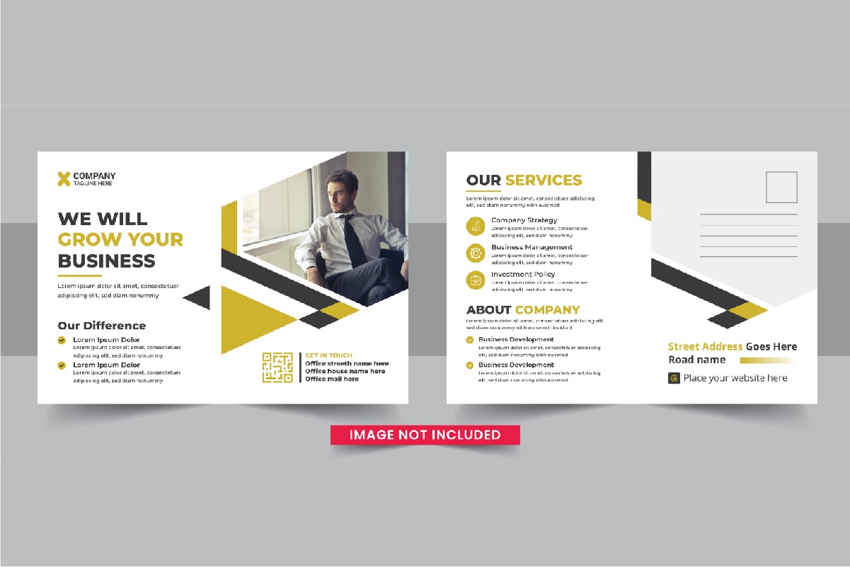 Business postcard design template, Modern eddm postcard template layout