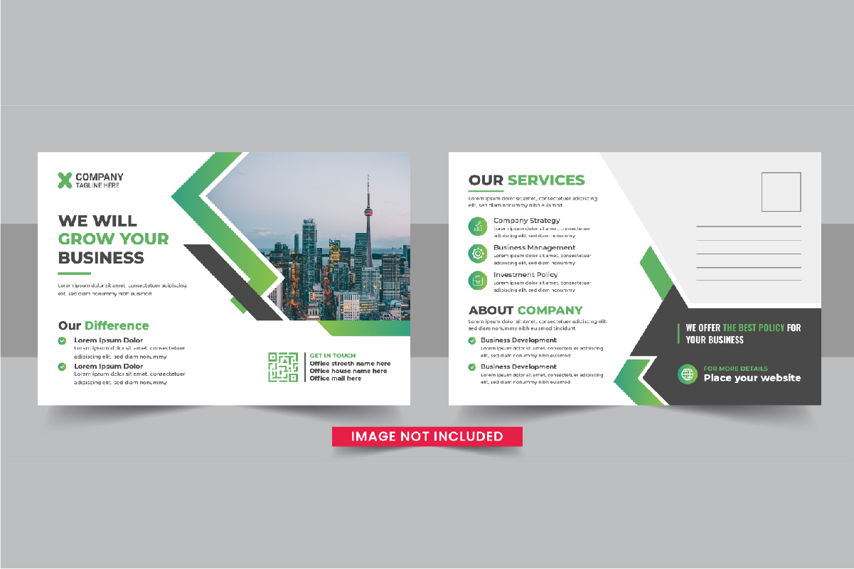 Business postcard design template, Modern eddm postcard design template layout