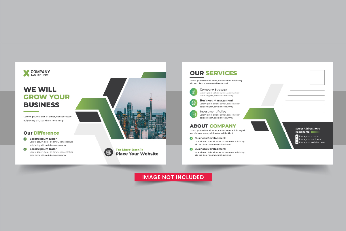 Business postcard design template, Modern eddm postcard template design layout