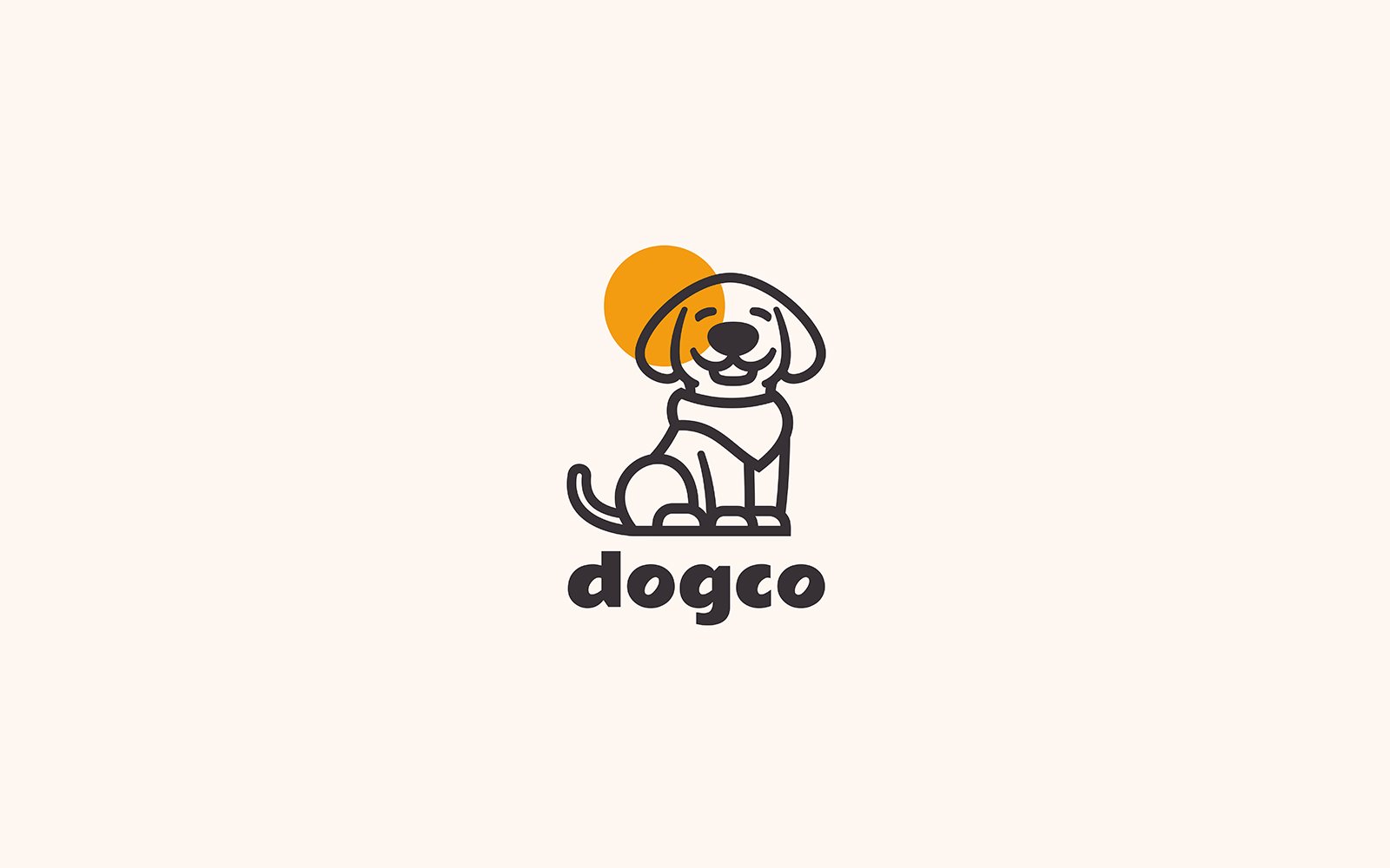 Dog Line Art Logo Template 2