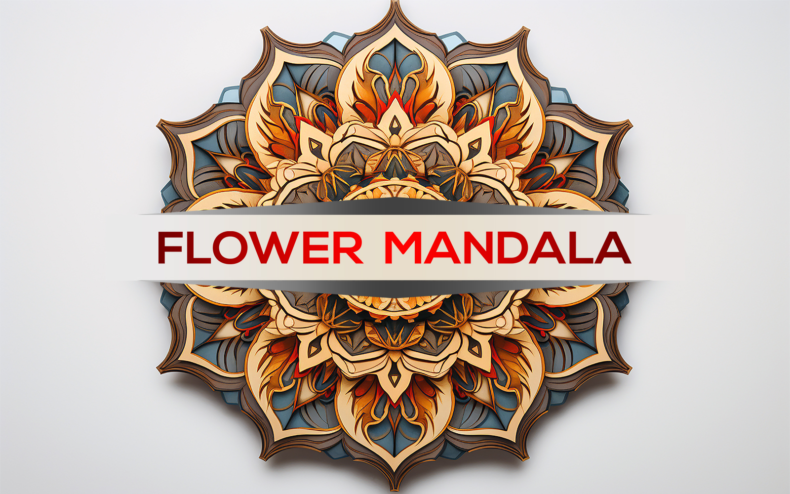 Colorful flower mandala | sign mandala design | mandala identity mockup