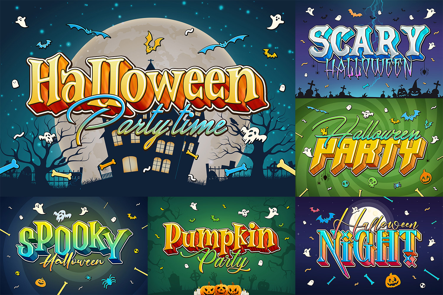 Halloween Text Effects - 6 Photoshop Templates