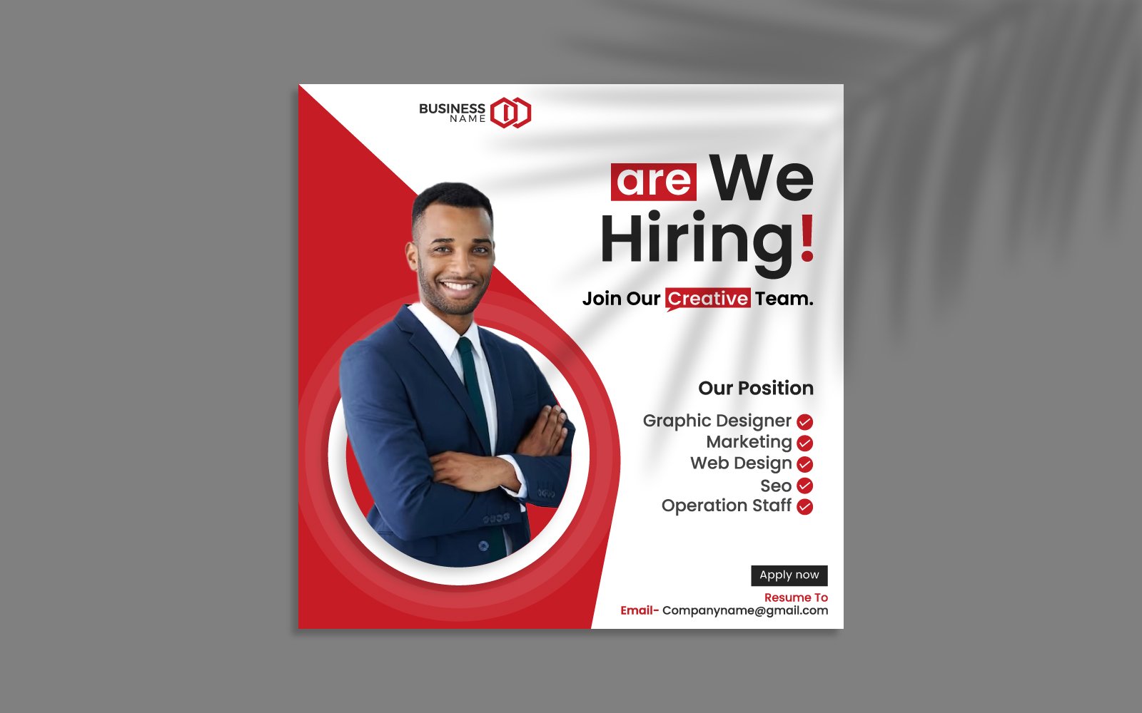 We are hiring Digital Social Media Post Design Template 4