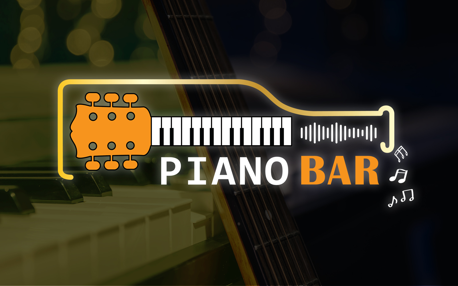 Piano Bar Design Logo Template