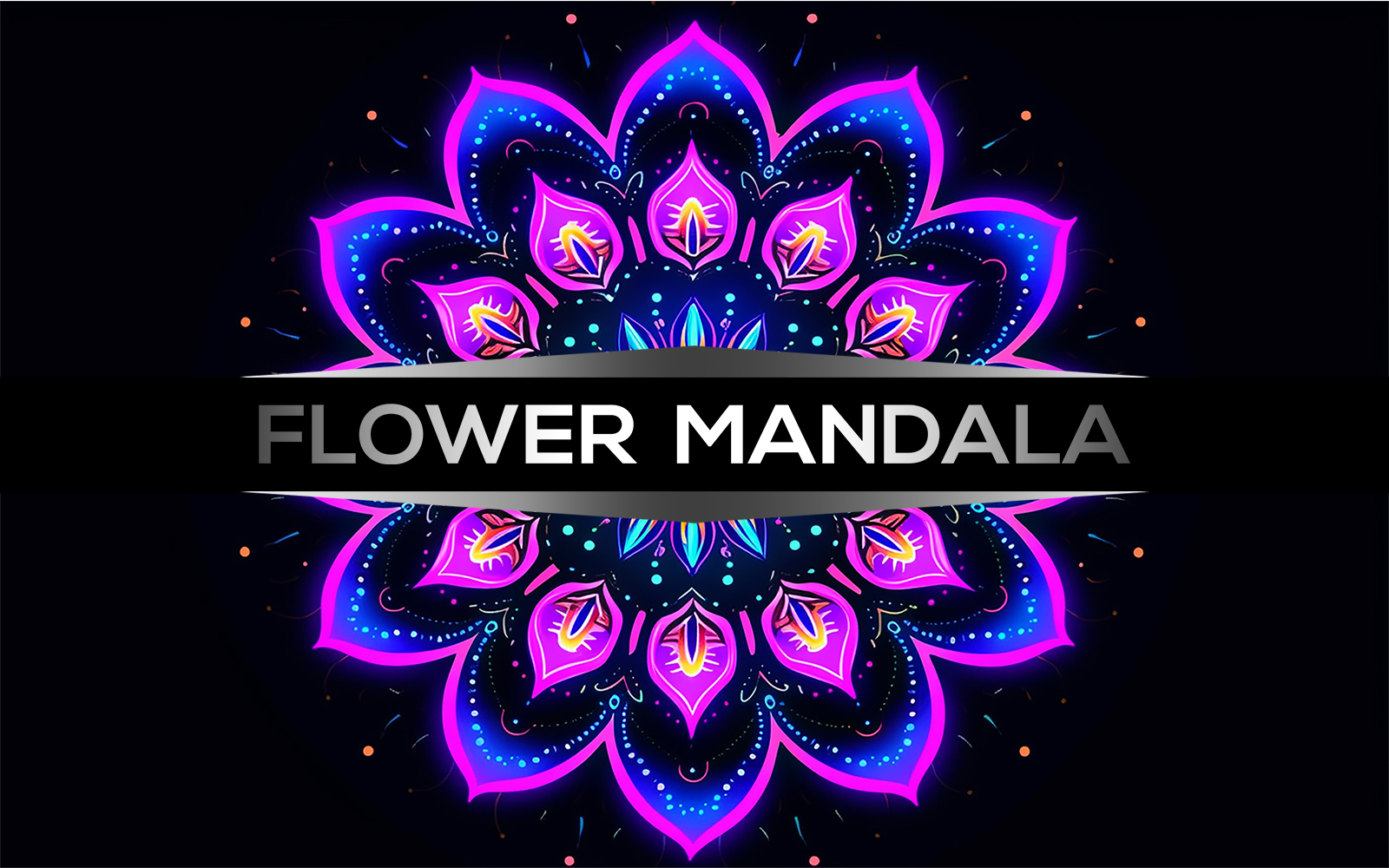 Neon mandala | neon flower mandala | neon flower | mandala design