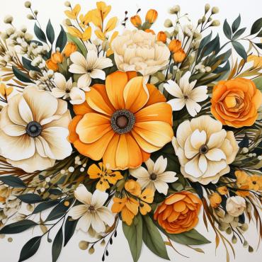 Bouquets Floral Illustrations Templates 384142